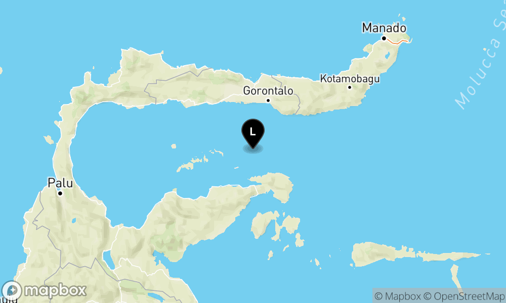 Peta Gempa 91 km BaratDaya GORONTALO-GORONTALO
