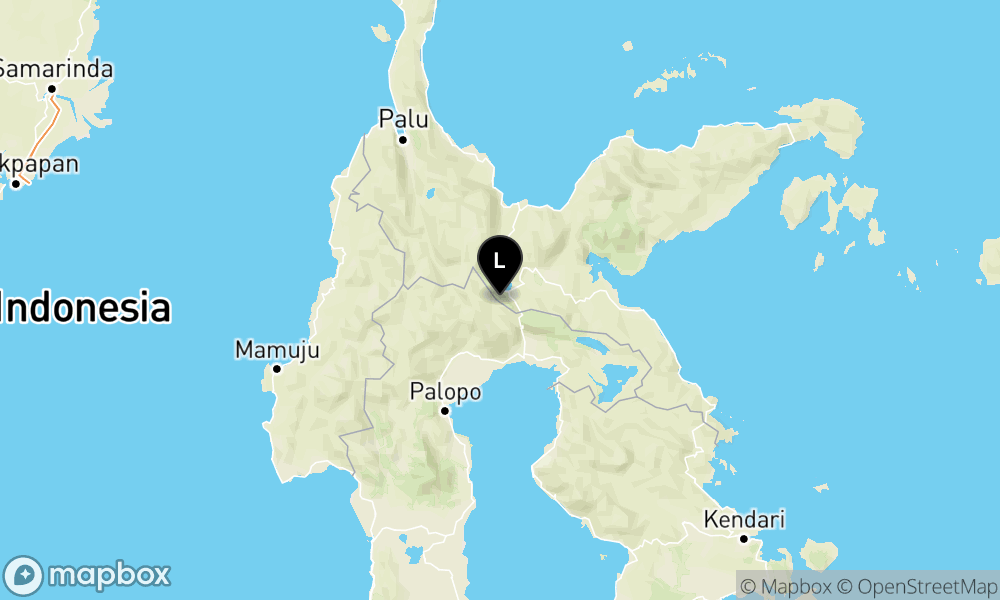 Peta Gempa Pusat gempa berada di darat 54 km barat laut Luwu Timur
