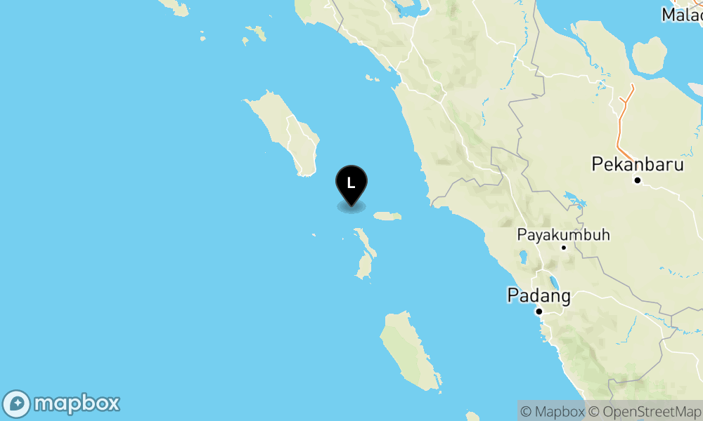 Peta Gempa 67 km Tenggara NIASSELATAN-SUMUT