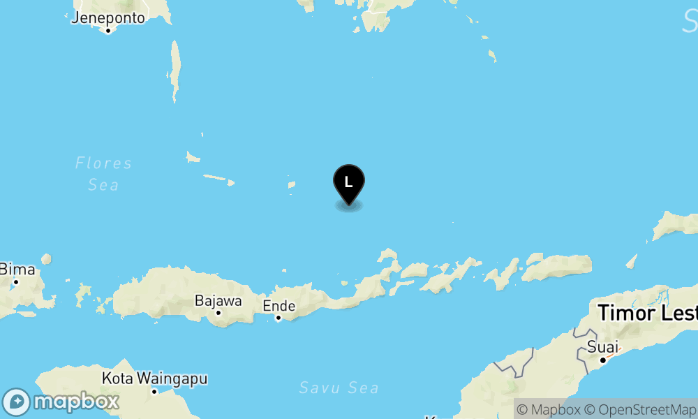 Peta Gempa 94 km BaratLaut LARANTUKA-NTT