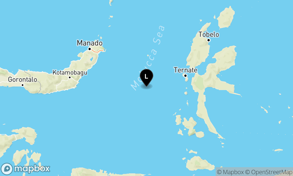 Peta Gempa 118 km BaratDaya TERNATE-MALUT