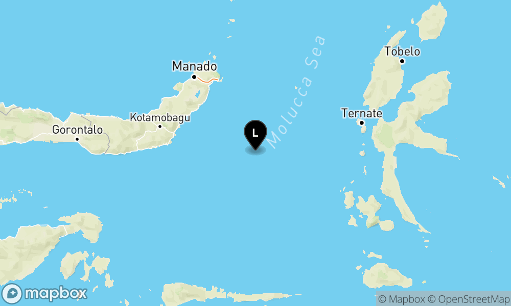 Peta Gempa 134 km Tenggara RATAHAN-MITRA-SULUT