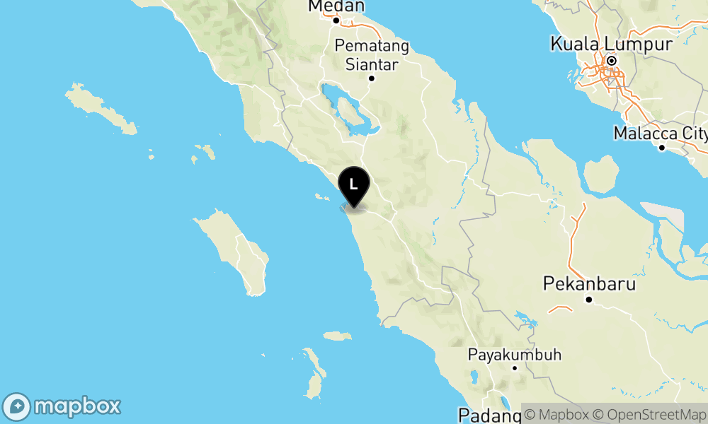Peta Gempa Pusat gempa berada di darat 23 km tenggara Tapanuli Tengah