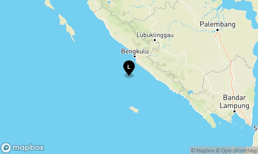 Peta Gempa 65 km BaratDaya SELUMA-BENGKULU