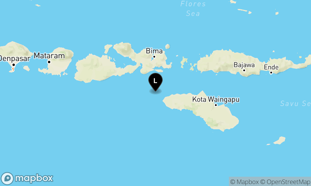 Peta Gempa Pusat gempa berada di laut 36 km barat laut Sumba Barat Daya