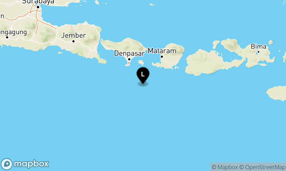 Peta Gempa 74 km Tenggara KUTASELATAN-BALI