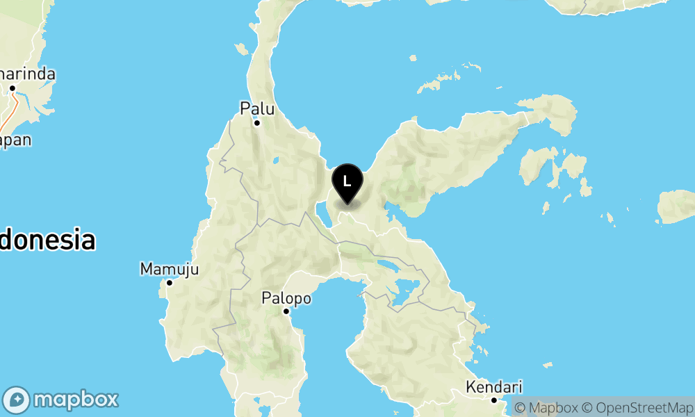 Peta Gempa Pusat gempa berada di darat 8 km TimurLaut Poso