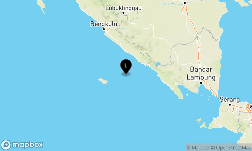 Peta Gempa 64 km BaratDaya KAUR-BENGKULU