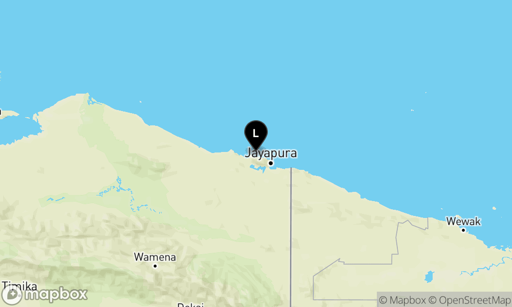 Peta Gempa Pusat gempa berada di laut 23 km Timur Laut Kab. Jayapura