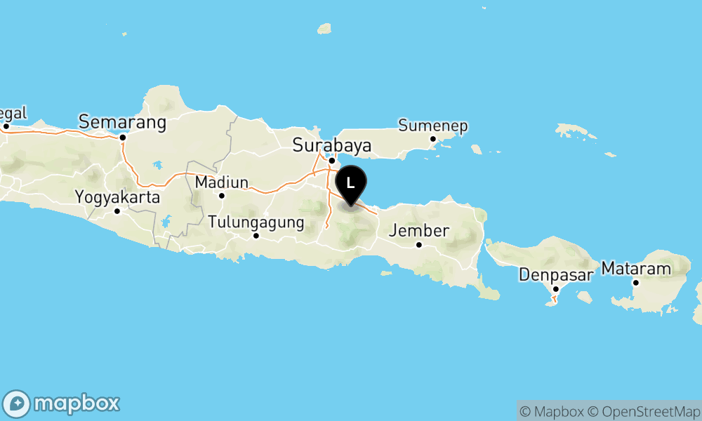 Peta Gempa Pusat gempa berada di darat 13 km Tenggara Pasuruan