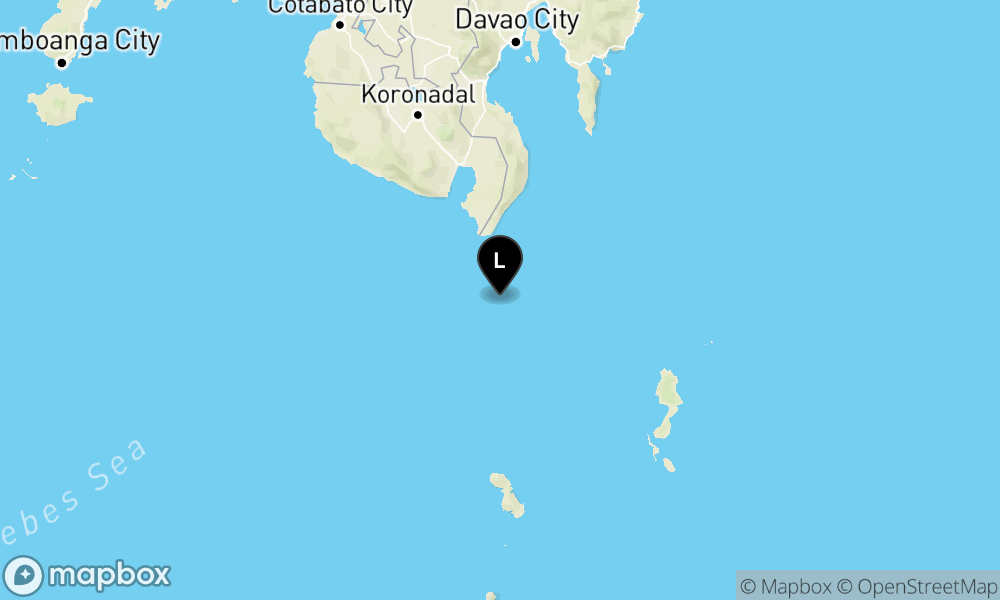 Peta Gempa 162 km BaratLaut TAHUNA-KEP.SANGIHE-SULUT