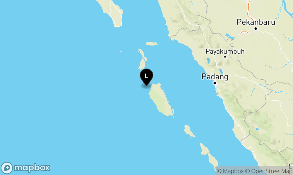 Peta Gempa 156 km BaratLaut KEP-MENTAWAI-SUMBAR
