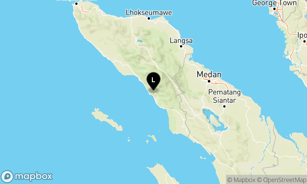 Peta Gempa Pusat gempa berada di darat 3 km timurlaut Aceh Selatan