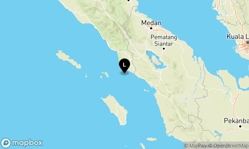 Peta Gempa Pusat gempa berada dilaut 21 km Tenggara Singkil Kab.Aceh