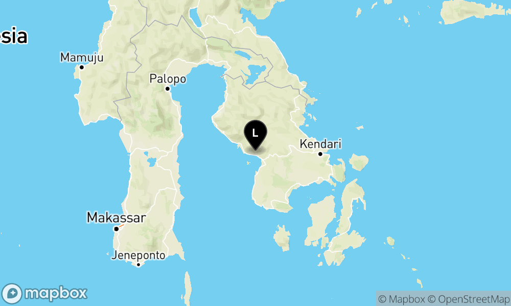 Peta Gempa Pusat gempa berada didarat 4.9 km BaratLaut Kec. Latambaga-Kab. Kolaka