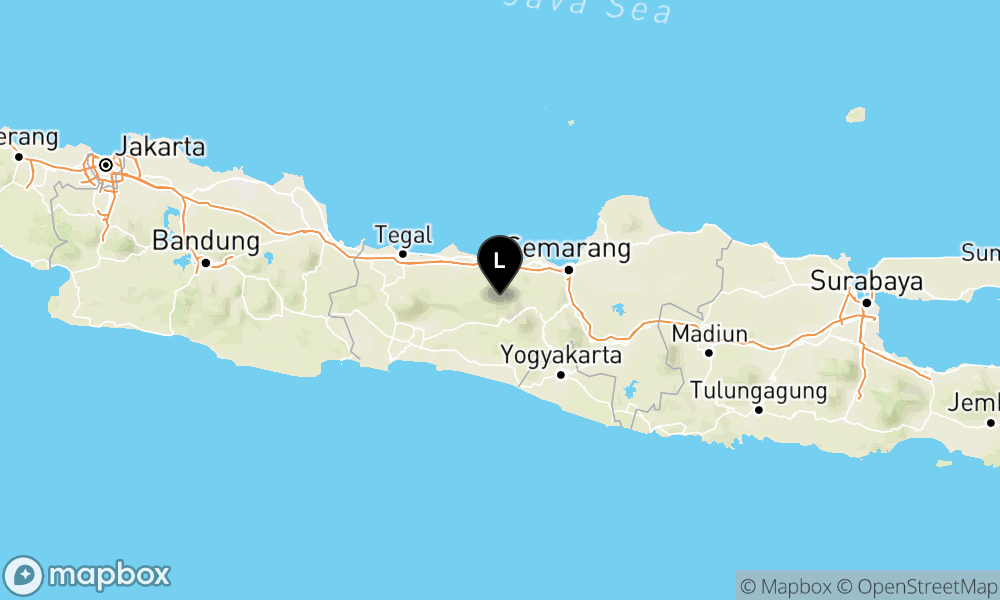Peta Gempa Pusat gempa berada di darat 16 km Barat Laut WONOSOBO