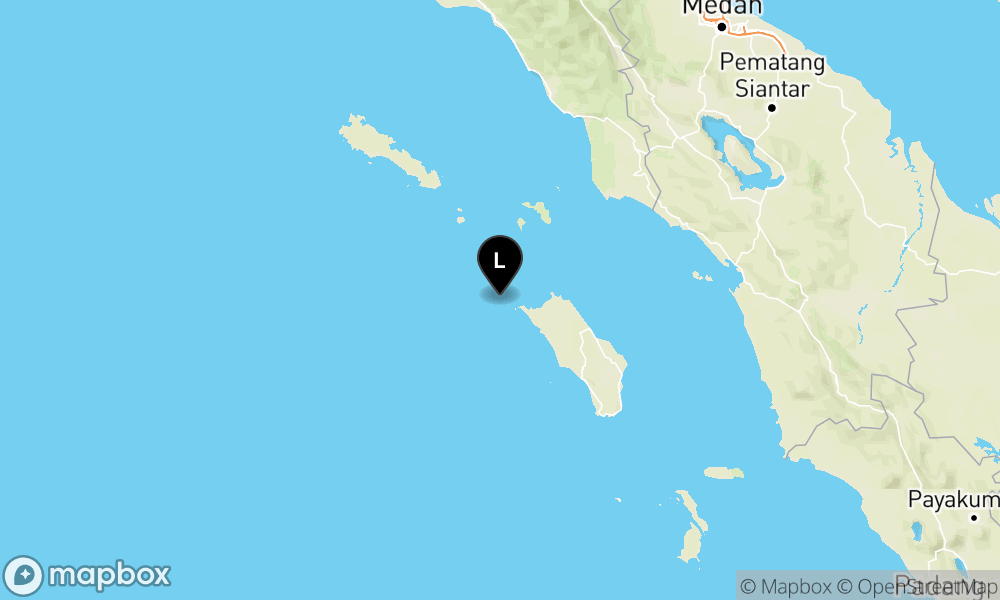 Peta Gempa 45 km BaratLaut NIASUTARA-SUMUT