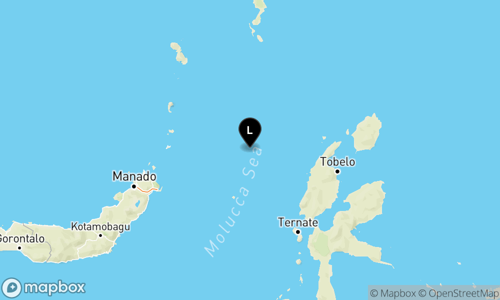 Peta Gempa 131 km BaratLaut HALMAHERABARAT-MALUT