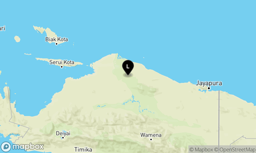 Peta Gempa 22 km BaratLaut MAMBERAMOTENGAH-PAPUA