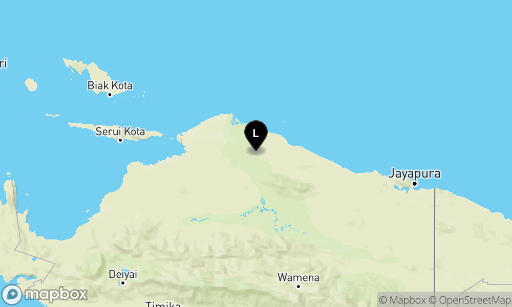 Peta Gempa 32 km BaratLaut MAMBERAMOTENGAH-PAPUA