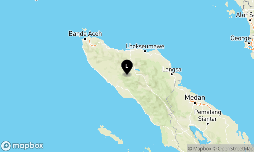 Peta Gempa Pusat gempa berada di darat 35 km BaratDaya Takengon-Aceh Tengah