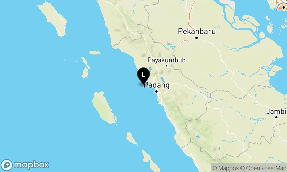 Peta Gempa Pusat gempa berada di darat 20 km BaratDaya Pariaman