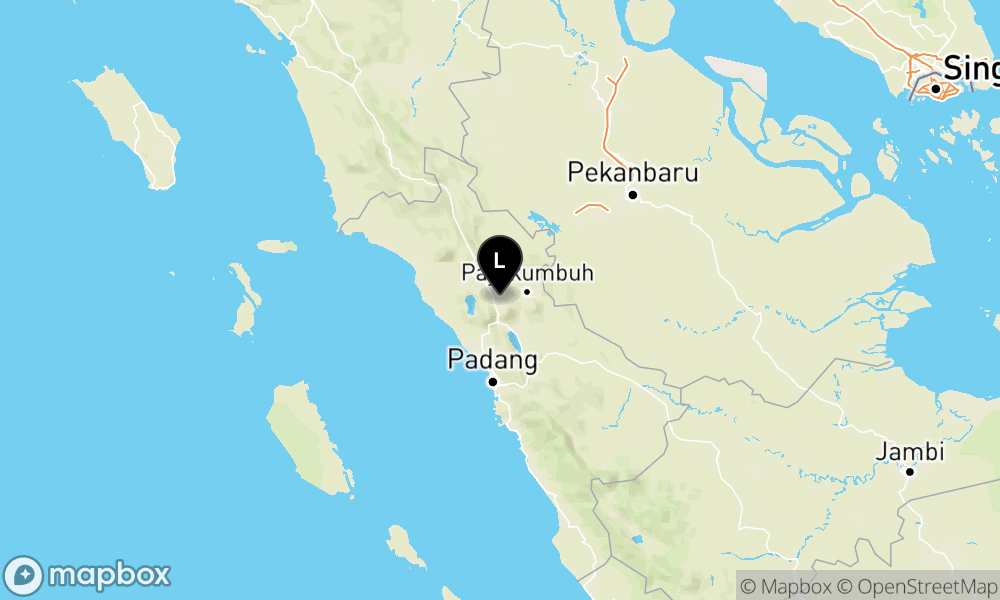 Peta Gempa Pusat gempa berada di darat 5 km timur laut Bukittinggi