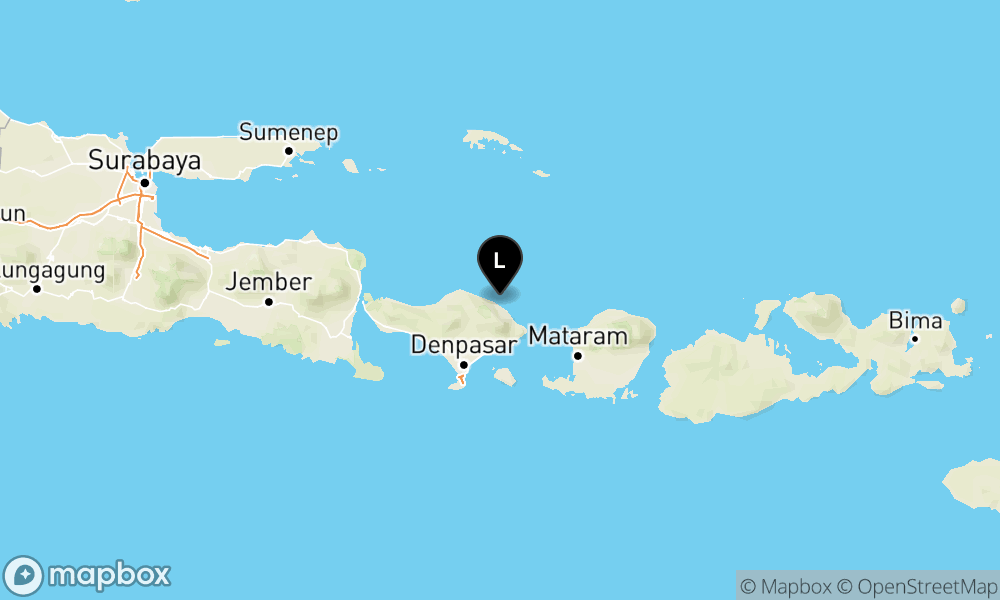 Peta Gempa Pusat gempa berada di darat 22 km baratlaut Karangasem