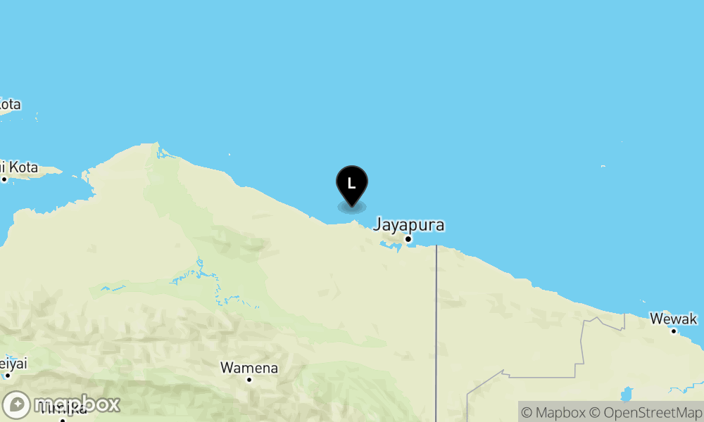 Peta Gempa 76 km BaratLaut JAYAPURA-PAPUA