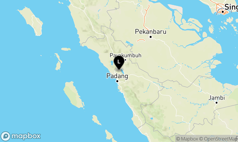 Peta Gempa Pusat gempa berada di darat 14 km Tenggara Padang Panjang