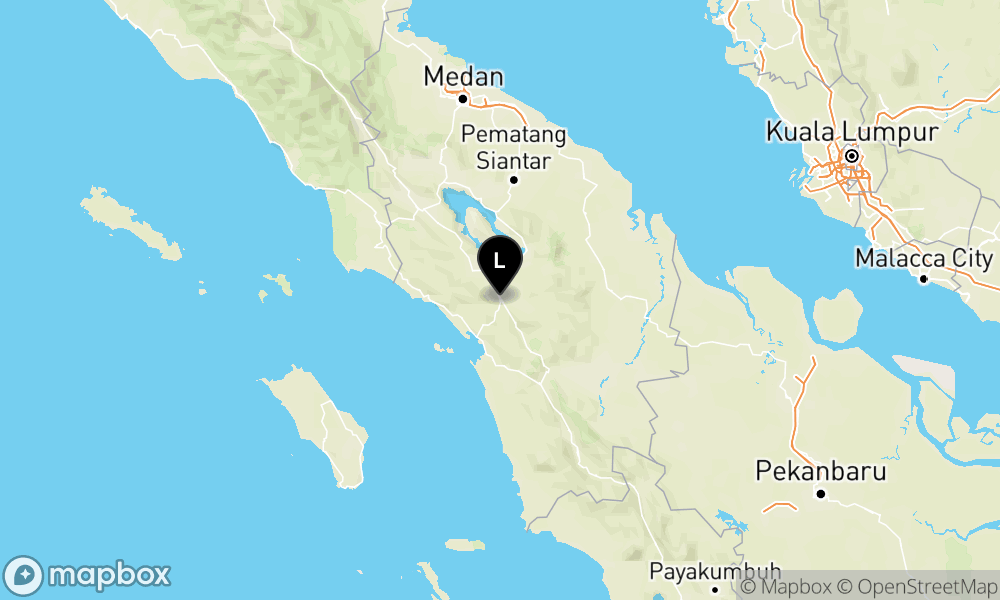 Peta Gempa Pusat gempa berada di darat 1 km baratlaut Tapanuli Utara