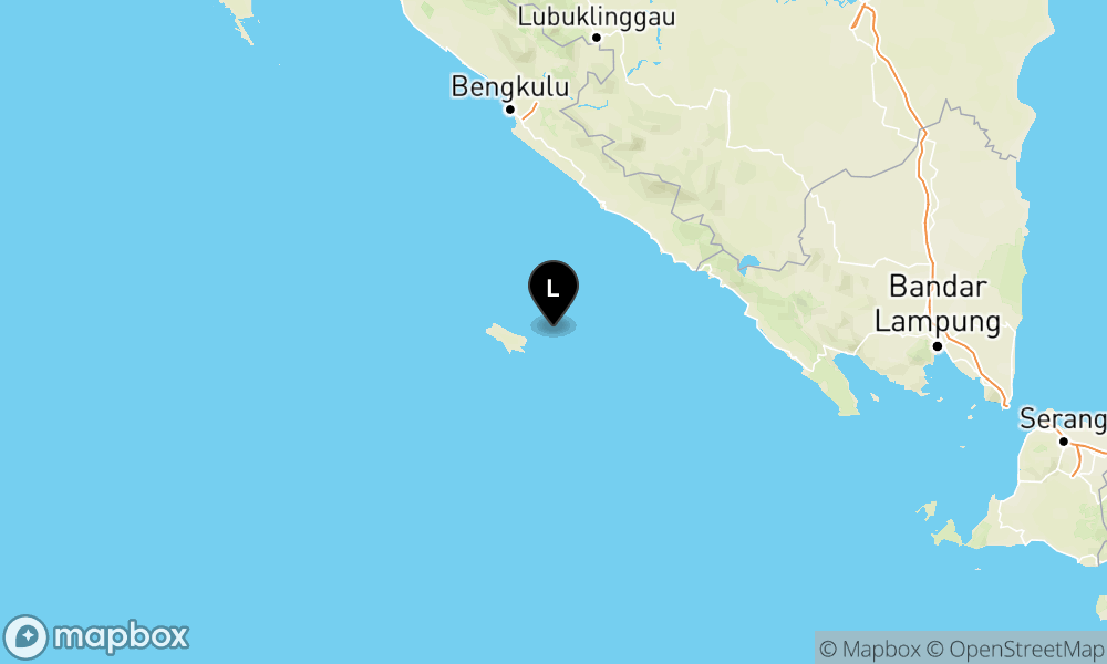 Peta Gempa Pusat gempa berada di laut 33 km tenggara Enggano
