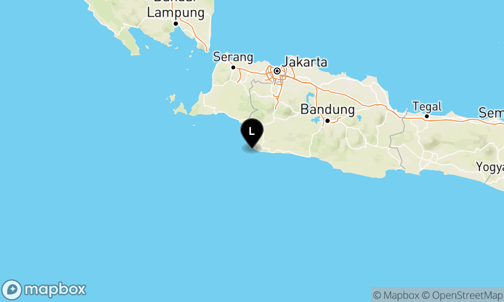 Peta Gempa Pusat gempa berada di laut 47 km BaratDaya Kab. Sukabumi