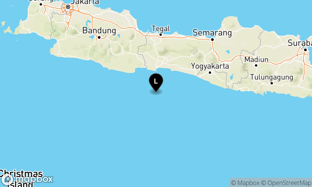 Peta Gempa Pusat gempa berada di laut 66 km tenggara Cilacap