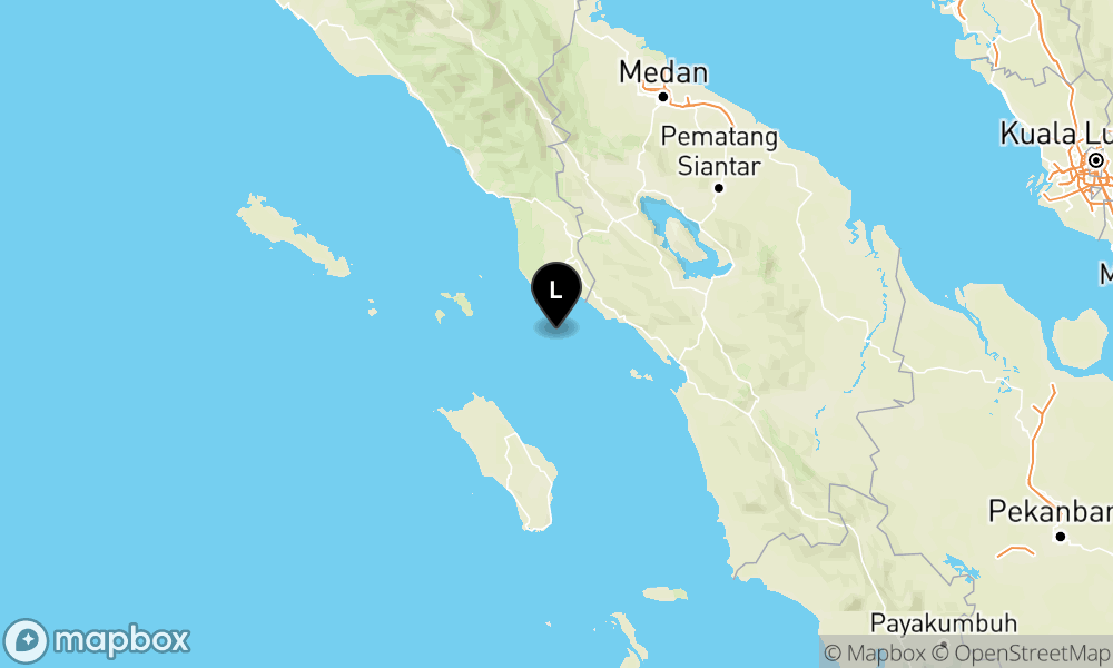 Peta Gempa Pusat gempa berada di laut 46 km Tenggara Kab. Aceh Singkil