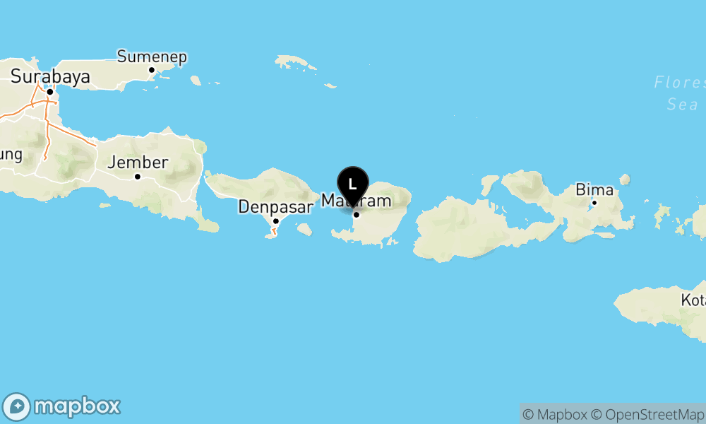Peta Gempa Pusat gempa berada di darat 16 km BaratLaut Lombok Barat