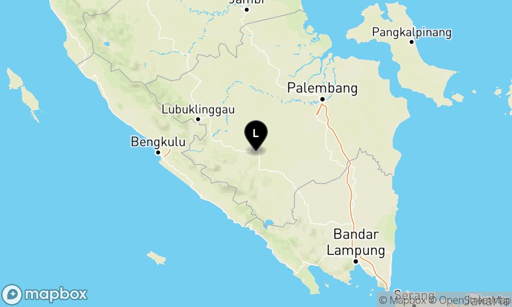 Peta Gempa Pusat gempa berada di darat 18 km BaratDaya Muara Enim