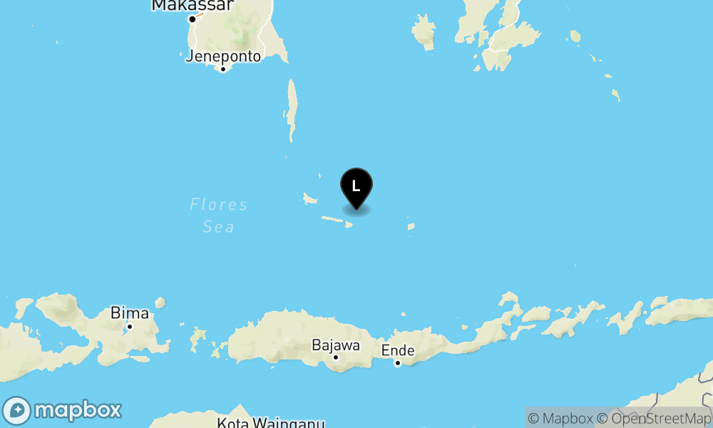 Peta Gempa Pusat gempa berada di laut 131 km tenggara Selayar