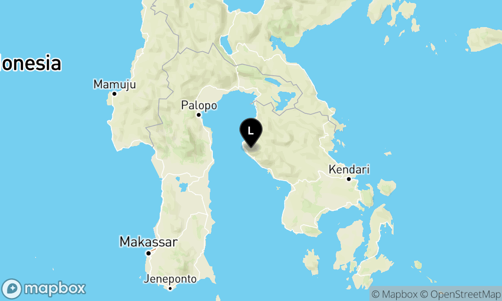 Peta Gempa Pusat gempa berada di darat 9 km timur laut Kab. Kolaka Utara