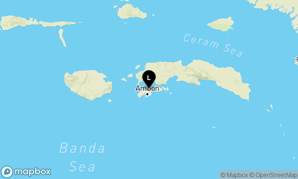 Peta Gempa Pusat gempa berada di darat 15 km Utara Ambon