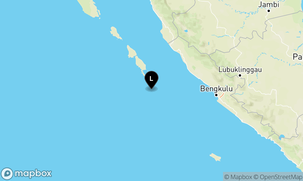 Peta Gempa 135 km BaratDaya MUKOMUKO-BENGKULU