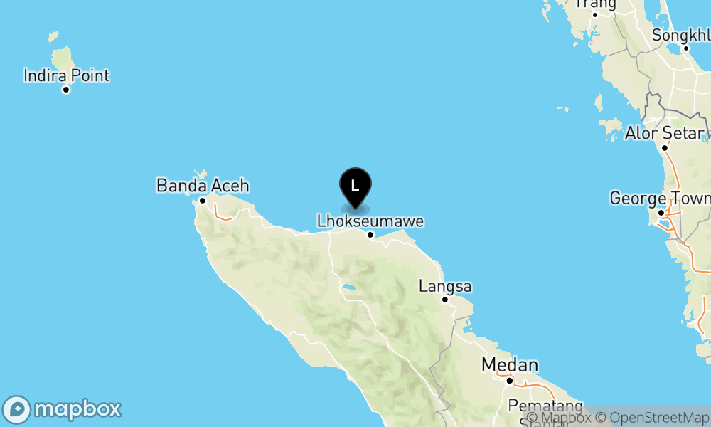 Peta Gempa Pusat gempa berada di laut 29 Km Barat Laut Kota Lhoksemauwe