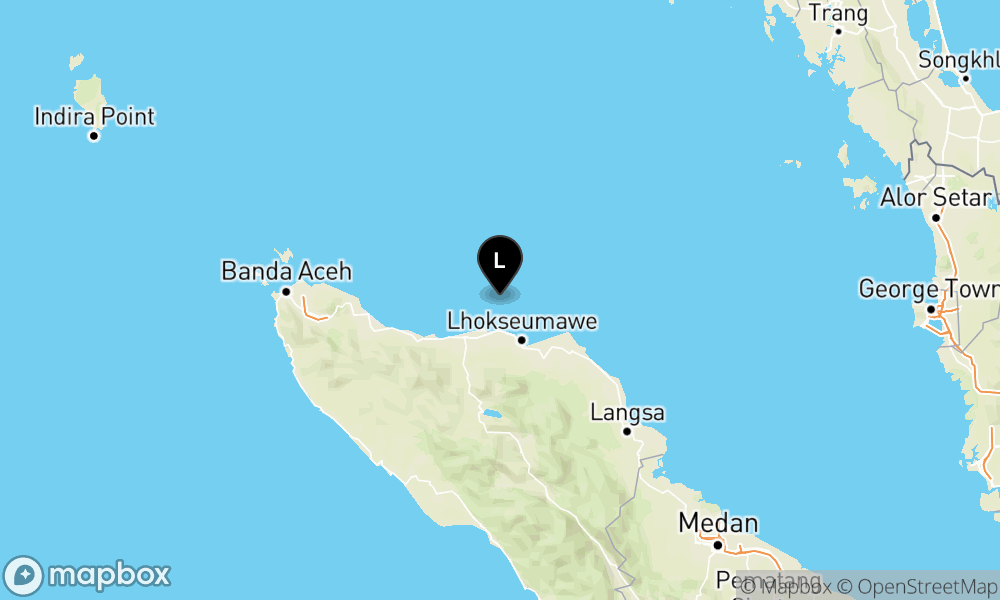 Peta Gempa Pusat gempa berada di laut 37 Km Barat Laut Kota Lhokseumawe