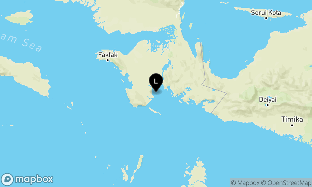 Peta Gempa Pusat gempa berada di laut 72 km BaratDaya Kaimana