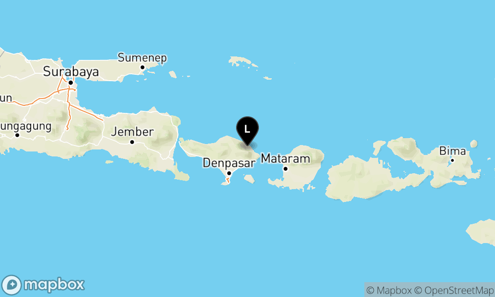 Peta Gempa Pusat gempa berada di darat 8 km BaratLaut Karangasem