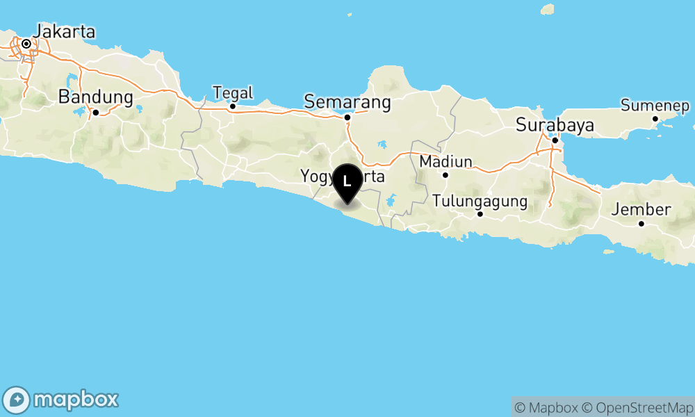 Peta Gempa Pusat gempa berada di Darat 13 km Tenggara Bantul