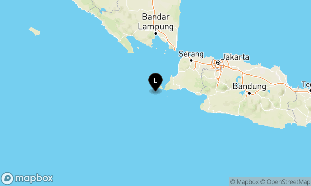 Peta Gempa Pusat gempa berada di laut 46 km barat daya Sumur