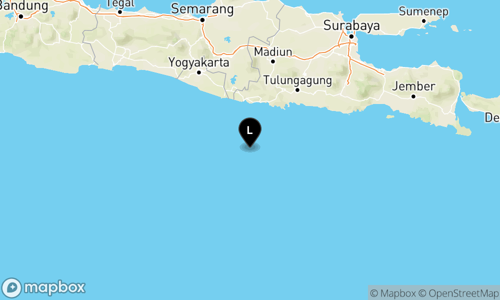 Peta Gempa 90 km Tenggara PACITAN-JATIM