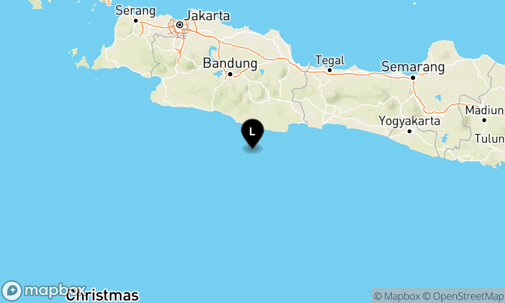 Peta Gempa Pusat gempa berada di laut 75 km BaratDaya Kab. Pangandaran