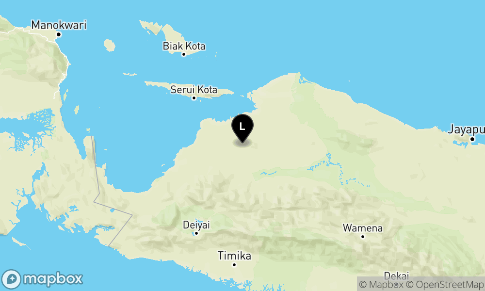 Peta Gempa 44 km TimurLaut WAROPEN-PAPUA